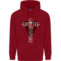 Death Do Us Part Gothic Skull Biker Cross Childrens Kids Hoodie Red
