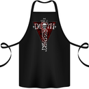 Death Do Us Part Gothic Skull Biker Cross Cotton Apron 100% Organic Black