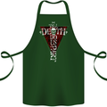 Death Do Us Part Gothic Skull Biker Cross Cotton Apron 100% Organic Forest Green