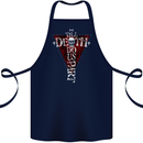 Death Do Us Part Gothic Skull Biker Cross Cotton Apron 100% Organic Navy Blue