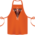 Death Do Us Part Gothic Skull Biker Cross Cotton Apron 100% Organic Orange
