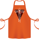 Death Do Us Part Gothic Skull Biker Cross Cotton Apron 100% Organic Orange