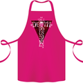 Death Do Us Part Gothic Skull Biker Cross Cotton Apron 100% Organic Pink