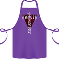 Death Do Us Part Gothic Skull Biker Cross Cotton Apron 100% Organic Purple