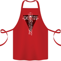 Death Do Us Part Gothic Skull Biker Cross Cotton Apron 100% Organic Red