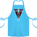 Death Do Us Part Gothic Skull Biker Cross Cotton Apron 100% Organic Turquoise