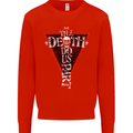 Death Do Us Part Gothic Skull Biker Cross Kids Sweatshirt Jumper Bright Red