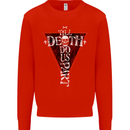 Death Do Us Part Gothic Skull Biker Cross Kids Sweatshirt Jumper Bright Red