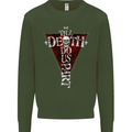 Death Do Us Part Gothic Skull Biker Cross Kids Sweatshirt Jumper Forest Green