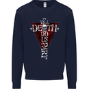 Death Do Us Part Gothic Skull Biker Cross Kids Sweatshirt Jumper Navy Blue