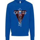 Death Do Us Part Gothic Skull Biker Cross Kids Sweatshirt Jumper Royal Blue