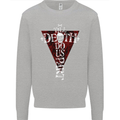 Death Do Us Part Gothic Skull Biker Cross Kids Sweatshirt Jumper Sports Grey