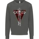 Death Do Us Part Gothic Skull Biker Cross Kids Sweatshirt Jumper Storm Grey