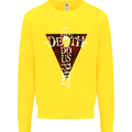 Death Do Us Part Gothic Skull Biker Cross Kids Sweatshirt Jumper Yellow