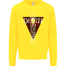 Death Do Us Part Gothic Skull Biker Cross Kids Sweatshirt Jumper Yellow