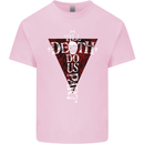Death Do Us Part Gothic Skull Biker Cross Kids T-Shirt Childrens Light Pink