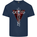Death Do Us Part Gothic Skull Biker Cross Kids T-Shirt Childrens Navy Blue
