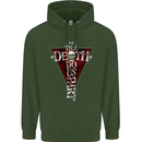 Death Do Us Part Gothic Skull Biker Cross Mens 80% Cotton Hoodie Forest Green