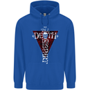 Death Do Us Part Gothic Skull Biker Cross Mens 80% Cotton Hoodie Royal Blue