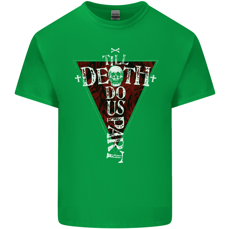Death Do Us Part Gothic Skull Biker Cross Mens Cotton T-Shirt Tee Top Irish Green