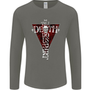 Death Do Us Part Gothic Skull Biker Cross Mens Long Sleeve T-Shirt Charcoal