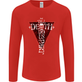 Death Do Us Part Gothic Skull Biker Cross Mens Long Sleeve T-Shirt Red