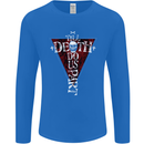 Death Do Us Part Gothic Skull Biker Cross Mens Long Sleeve T-Shirt Royal Blue