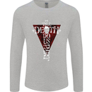 Death Do Us Part Gothic Skull Biker Cross Mens Long Sleeve T-Shirt Sports Grey