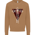 Death Do Us Part Gothic Skull Biker Cross Mens Sweatshirt Jumper Caramel Latte