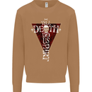 Death Do Us Part Gothic Skull Biker Cross Mens Sweatshirt Jumper Caramel Latte