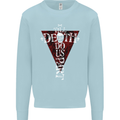 Death Do Us Part Gothic Skull Biker Cross Mens Sweatshirt Jumper Light Blue