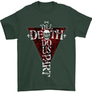 Death Do Us Part Gothic Skull Biker Cross Mens T-Shirt Cotton Gildan Forest Green