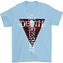 Death Do Us Part Gothic Skull Biker Cross Mens T-Shirt Cotton Gildan Light Blue