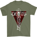 Death Do Us Part Gothic Skull Biker Cross Mens T-Shirt Cotton Gildan Military Green