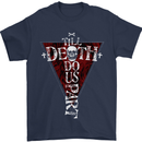 Death Do Us Part Gothic Skull Biker Cross Mens T-Shirt Cotton Gildan Navy Blue