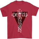 Death Do Us Part Gothic Skull Biker Cross Mens T-Shirt Cotton Gildan Red