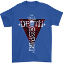 Death Do Us Part Gothic Skull Biker Cross Mens T-Shirt Cotton Gildan Royal Blue