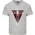 Death Do Us Part Gothic Skull Biker Cross Mens V-Neck Cotton T-Shirt Sports Grey