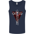 Death Do Us Part Gothic Skull Biker Cross Mens Vest Tank Top Navy Blue