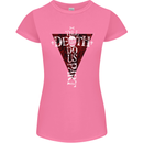 Death Do Us Part Gothic Skull Biker Cross Womens Petite Cut T-Shirt Azalea