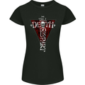 Death Do Us Part Gothic Skull Biker Cross Womens Petite Cut T-Shirt Black
