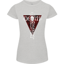 Death Do Us Part Gothic Skull Biker Cross Womens Petite Cut T-Shirt Sports Grey