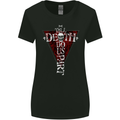 Death Do Us Part Gothic Skull Biker Cross Womens Wider Cut T-Shirt Black