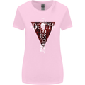 Death Do Us Part Gothic Skull Biker Cross Womens Wider Cut T-Shirt Light Pink
