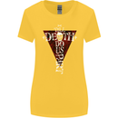 Death Do Us Part Gothic Skull Biker Cross Womens Wider Cut T-Shirt Yellow