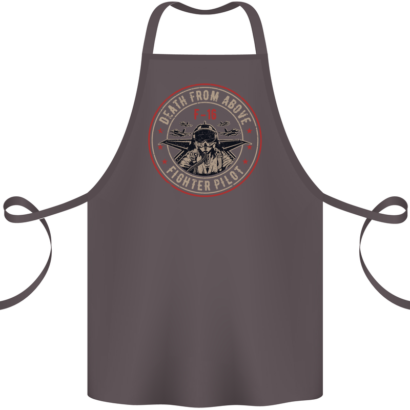 Death From Above F-16 Fighter Pilot RAF Cotton Apron 100% Organic Dark Grey