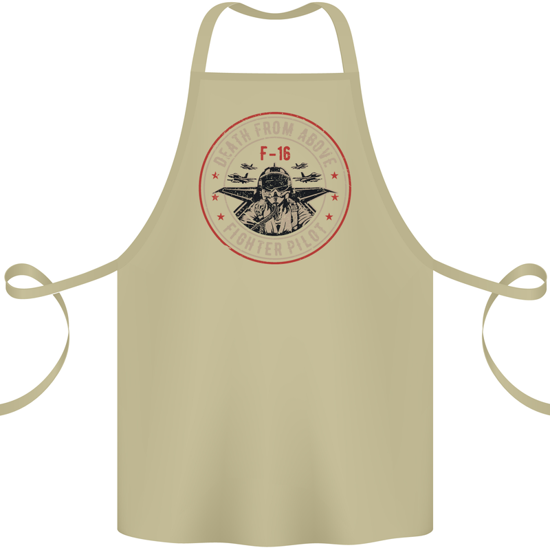 Death From Above F-16 Fighter Pilot RAF Cotton Apron 100% Organic Khaki
