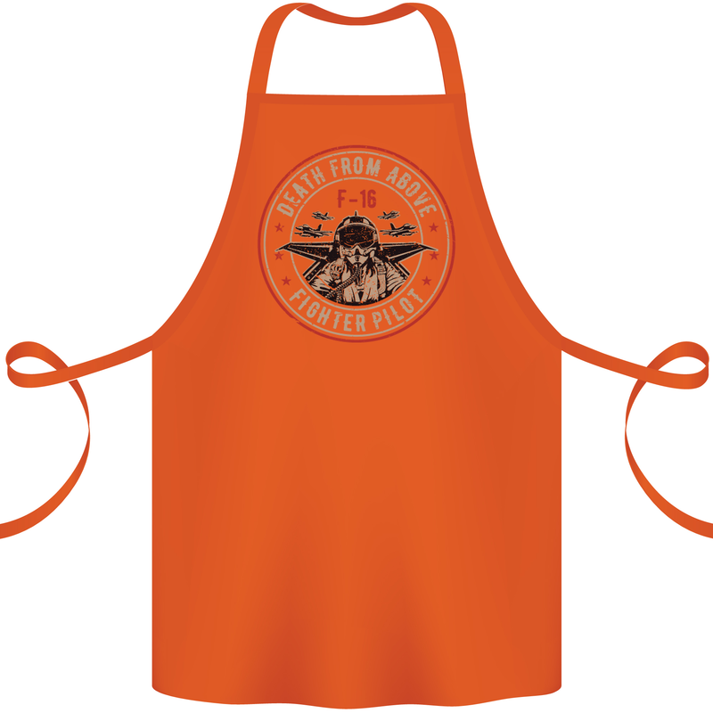 Death From Above F-16 Fighter Pilot RAF Cotton Apron 100% Organic Orange