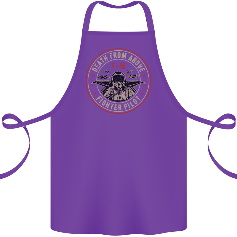 Death From Above F-16 Fighter Pilot RAF Cotton Apron 100% Organic Purple