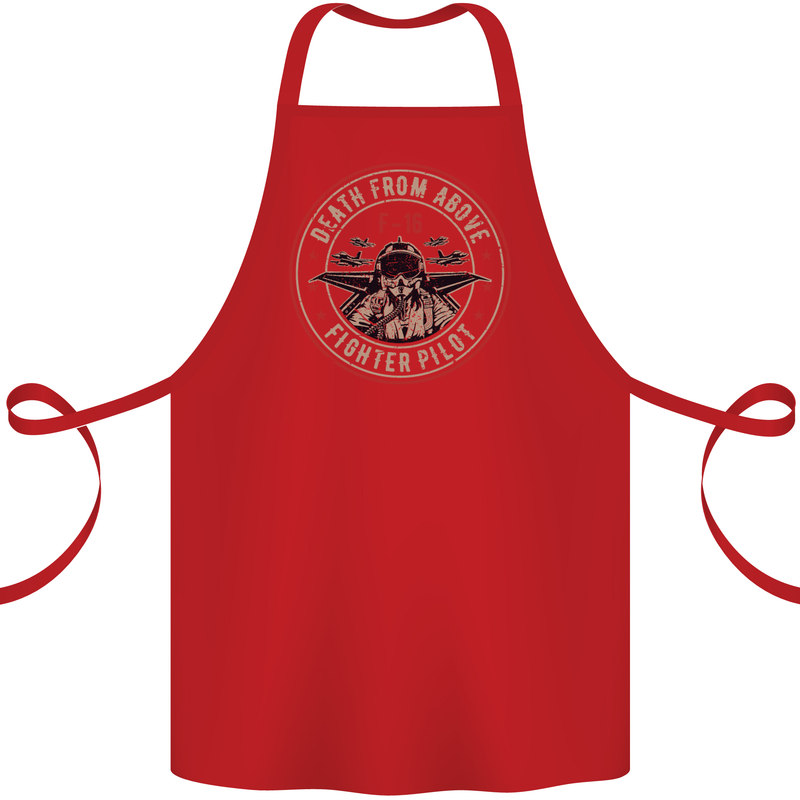 Death From Above F-16 Fighter Pilot RAF Cotton Apron 100% Organic Red